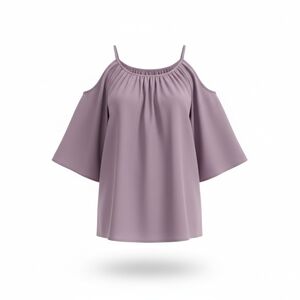 Dusty Purple Lavender Cold Shoulder Blouse Plus Size 2XL Boho Bell Sleeve Flowy
